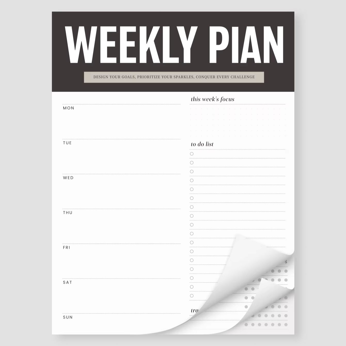 Baby Food List - Bloco de Notas Semanal, Bloco de