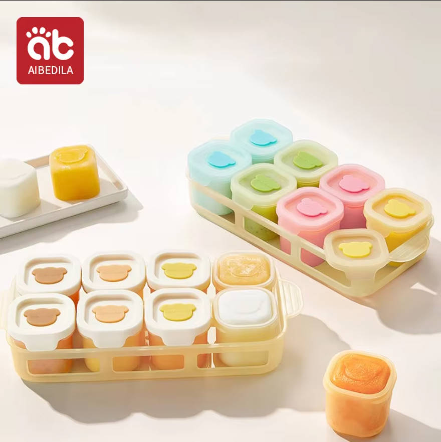 Baby Food Jars Glass - AIBEDILA Bandeja de Silicone para Congelar