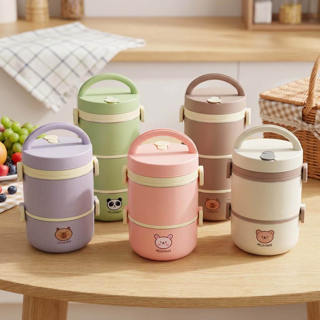 Baby Food Thermos - Conjunto de Caixa Térmica de Almoço
